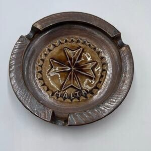 Vintage 1970s Catchall Bowl Ashtray Bristow Potteries Studio Pottery Malta